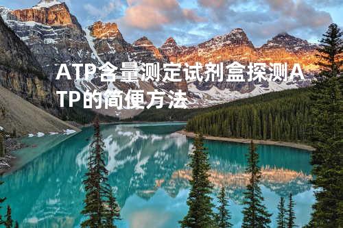 ATP含量测定试剂盒探测ATP的简便方法